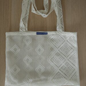 Sac réversible en dentelle blanche