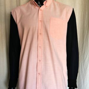 Chemise Morphée saumon et manches translucides noires